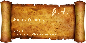Jenet Albert névjegykártya
